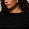 Ribbed Sweater Tee Black Extended Sizing - Sanctuary Clothing