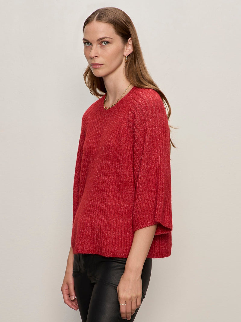 Ribbed Sweater Tee Cherry Lacquer alt 2