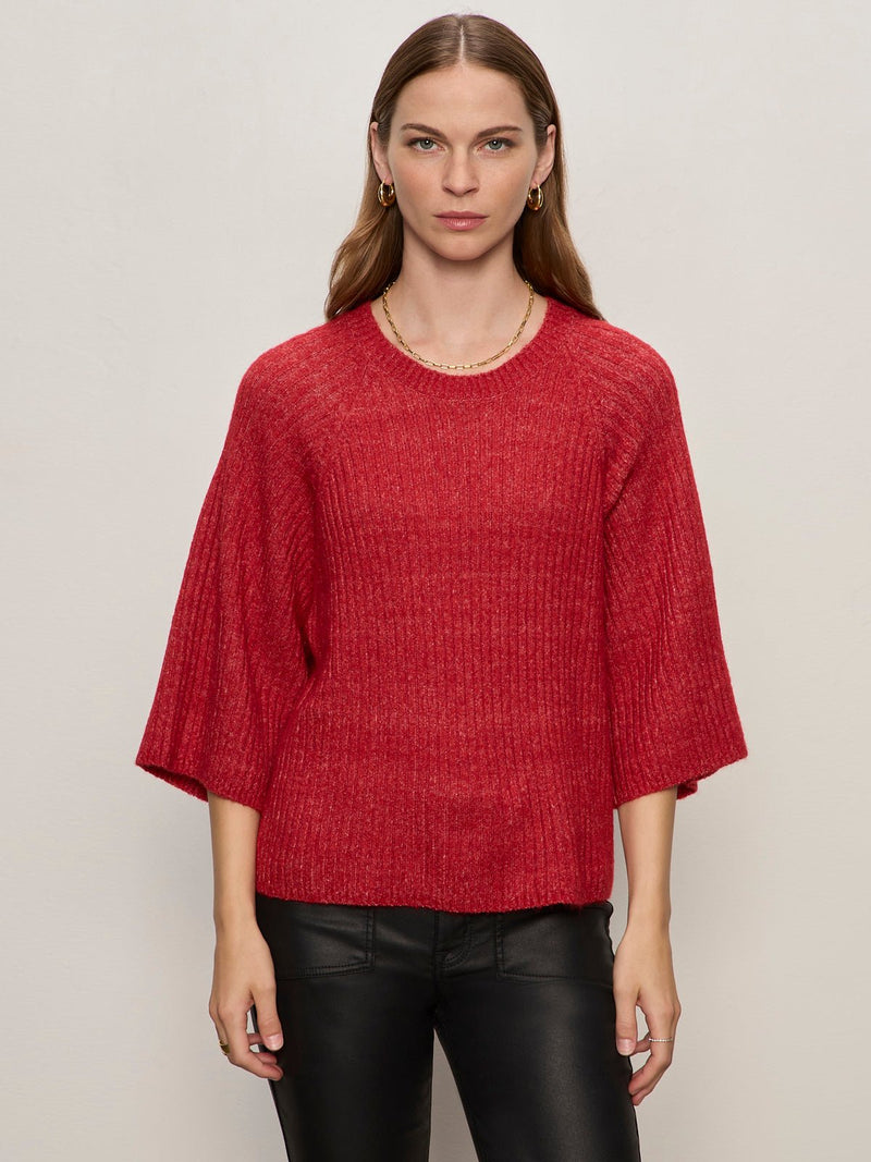 Ribbed Sweater Tee Cherry Lacquer alt 1