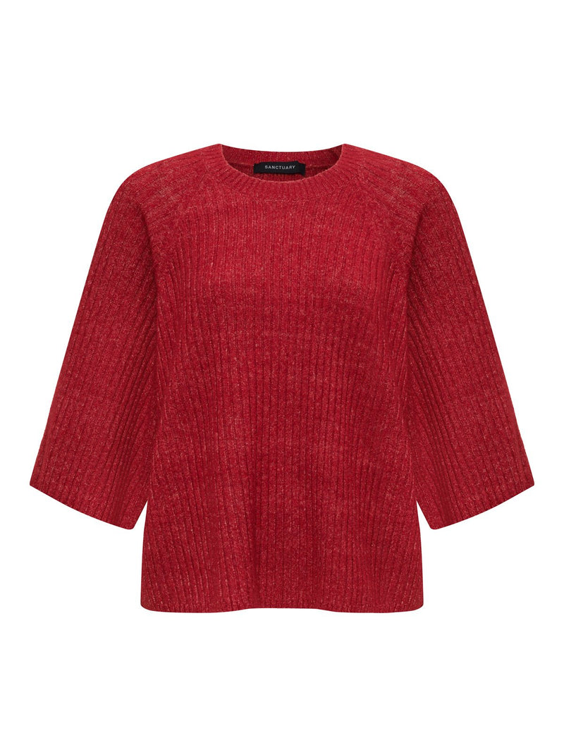 Ribbed Sweater Tee Cherry Lacquer alt 5