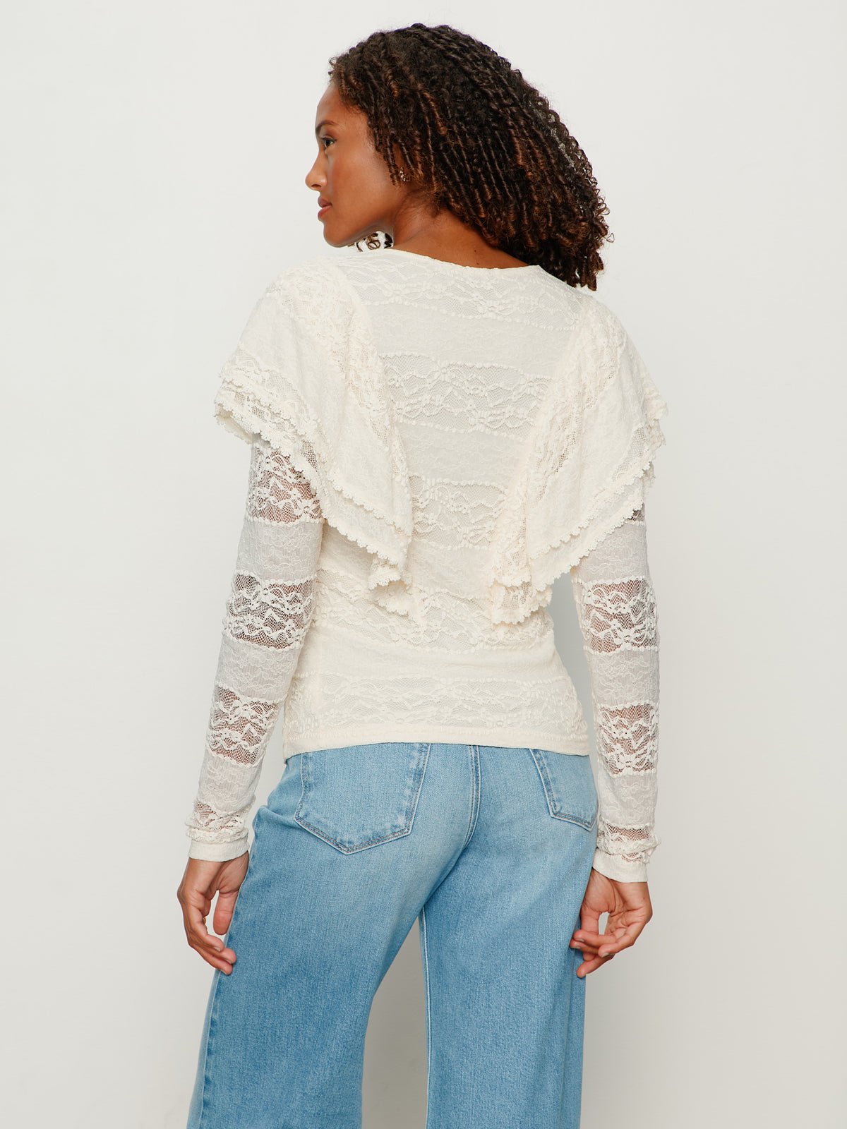 Ruffle Lace Tee Vintage Ivory - Sanctuary Clothing