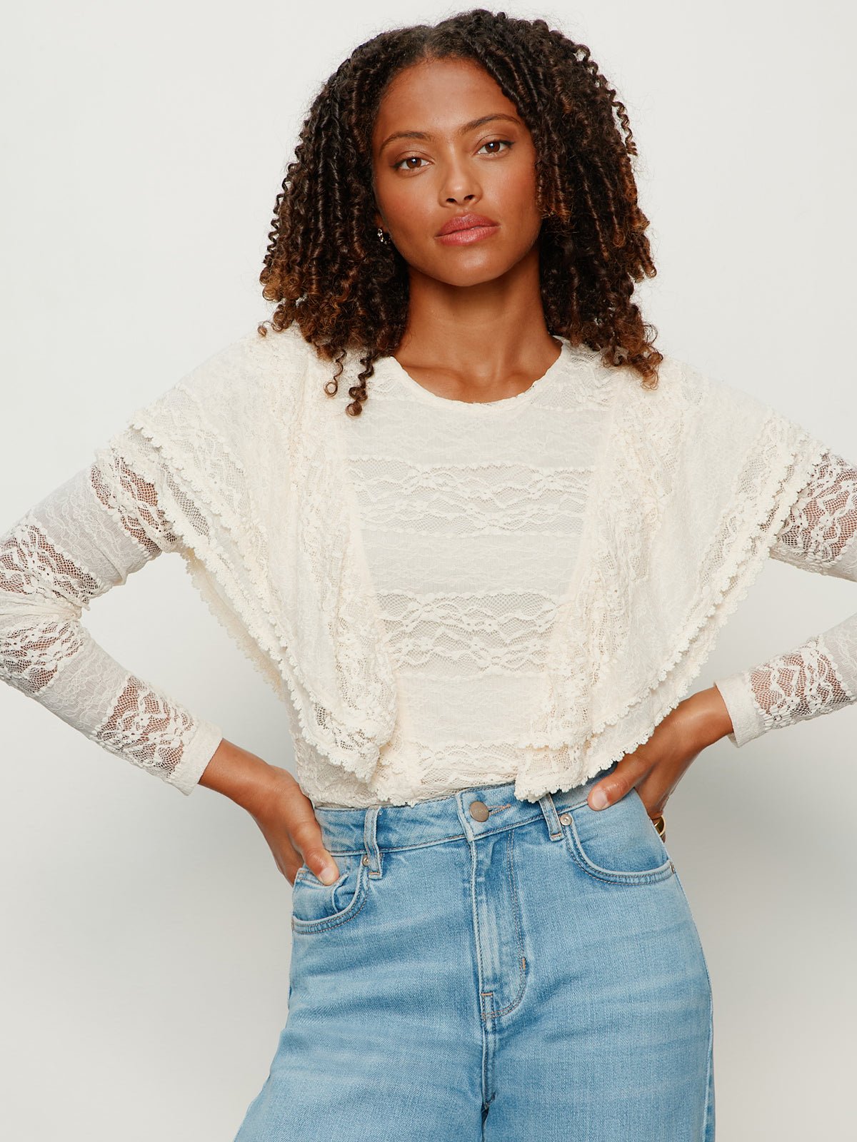 Ruffle Lace Tee Vintage Ivory - Sanctuary Clothing