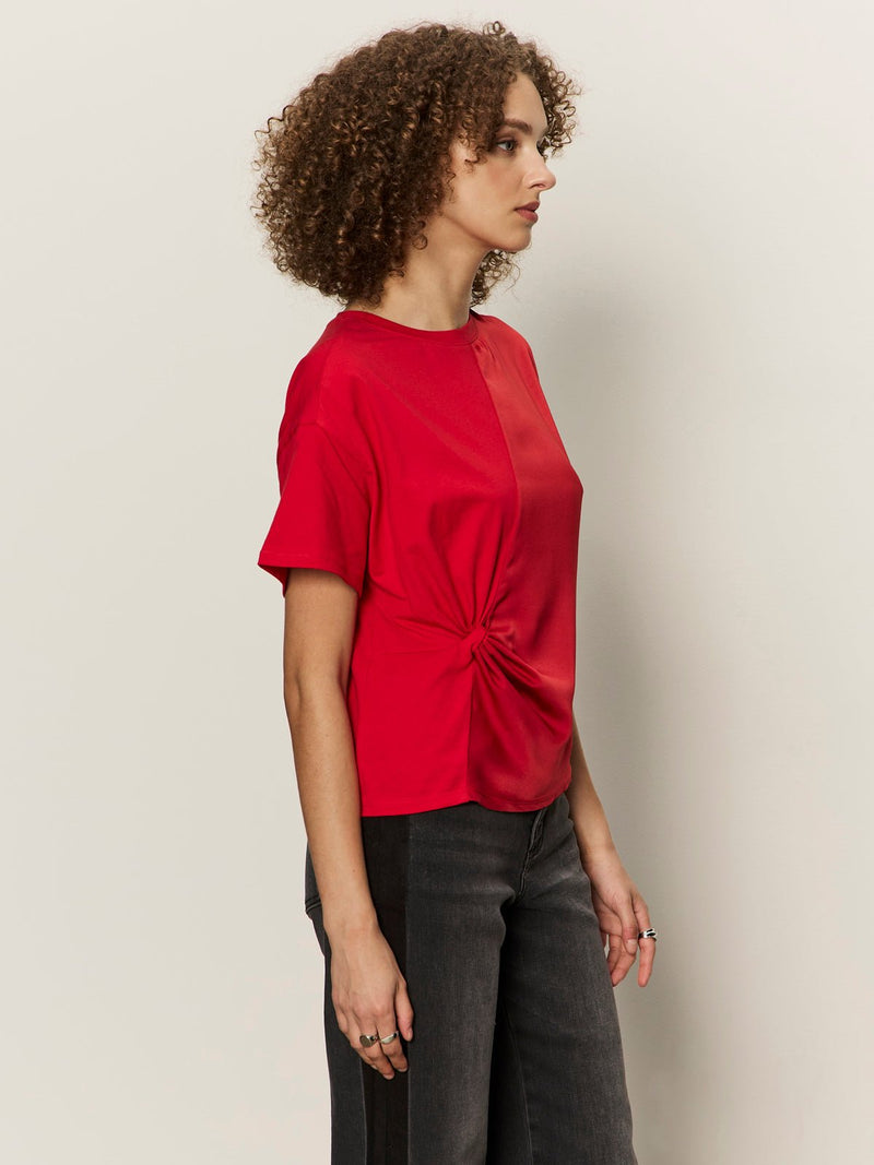 Satin Mix Tee Cherry Lacquer alt 1