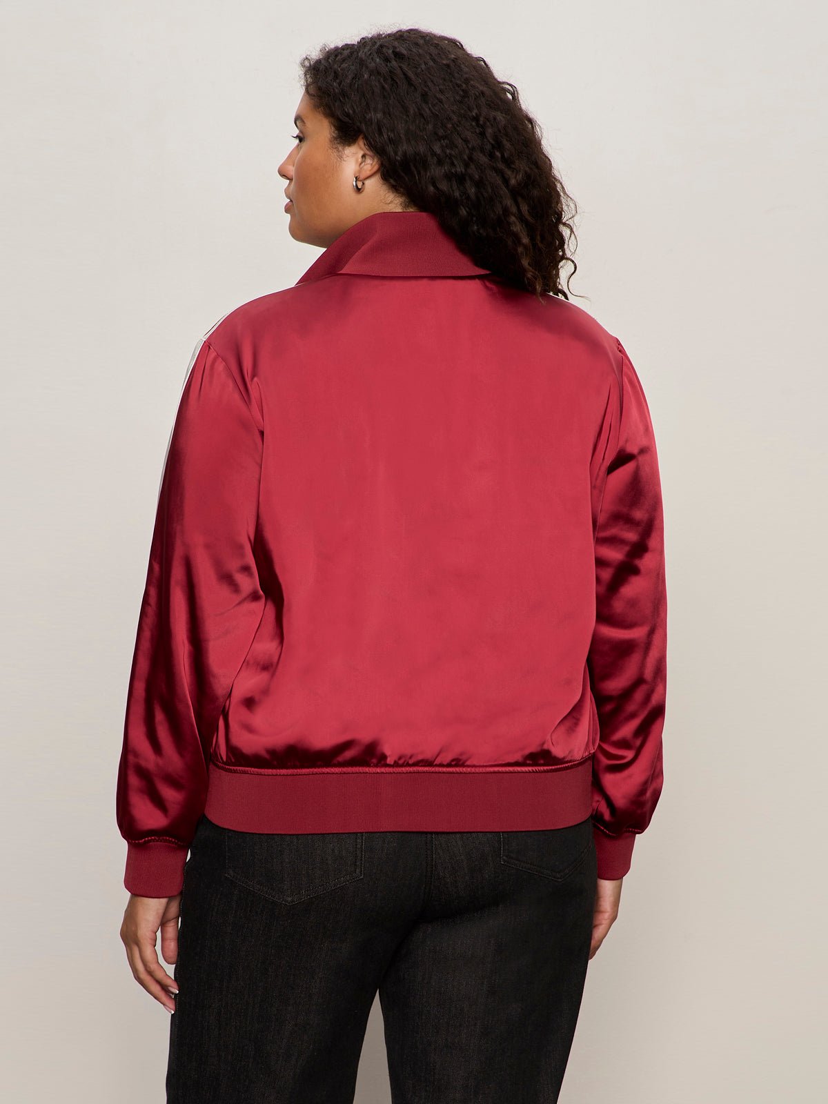 Satin Track Jacket Crimson Extended Sizing - Sanctuary Clothing