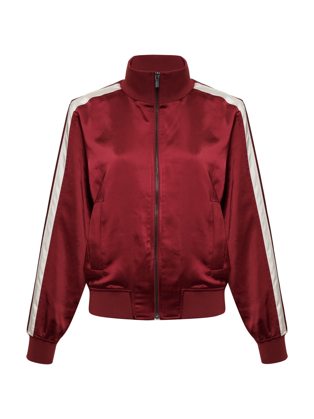 Satin Track Jacket Crimson Extended Sizing - Sanctuary Clothing
