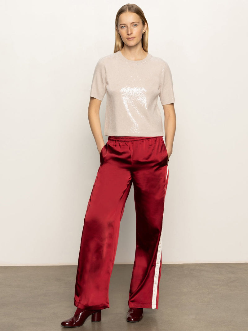 Satin Track Pant Crimson alt 4