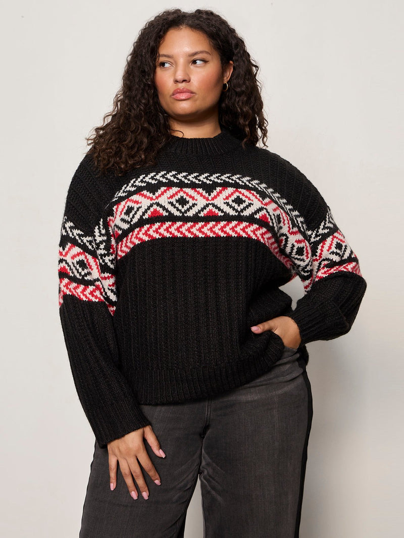 Send It Sweater Black Multi Extended Sizing alt 1
