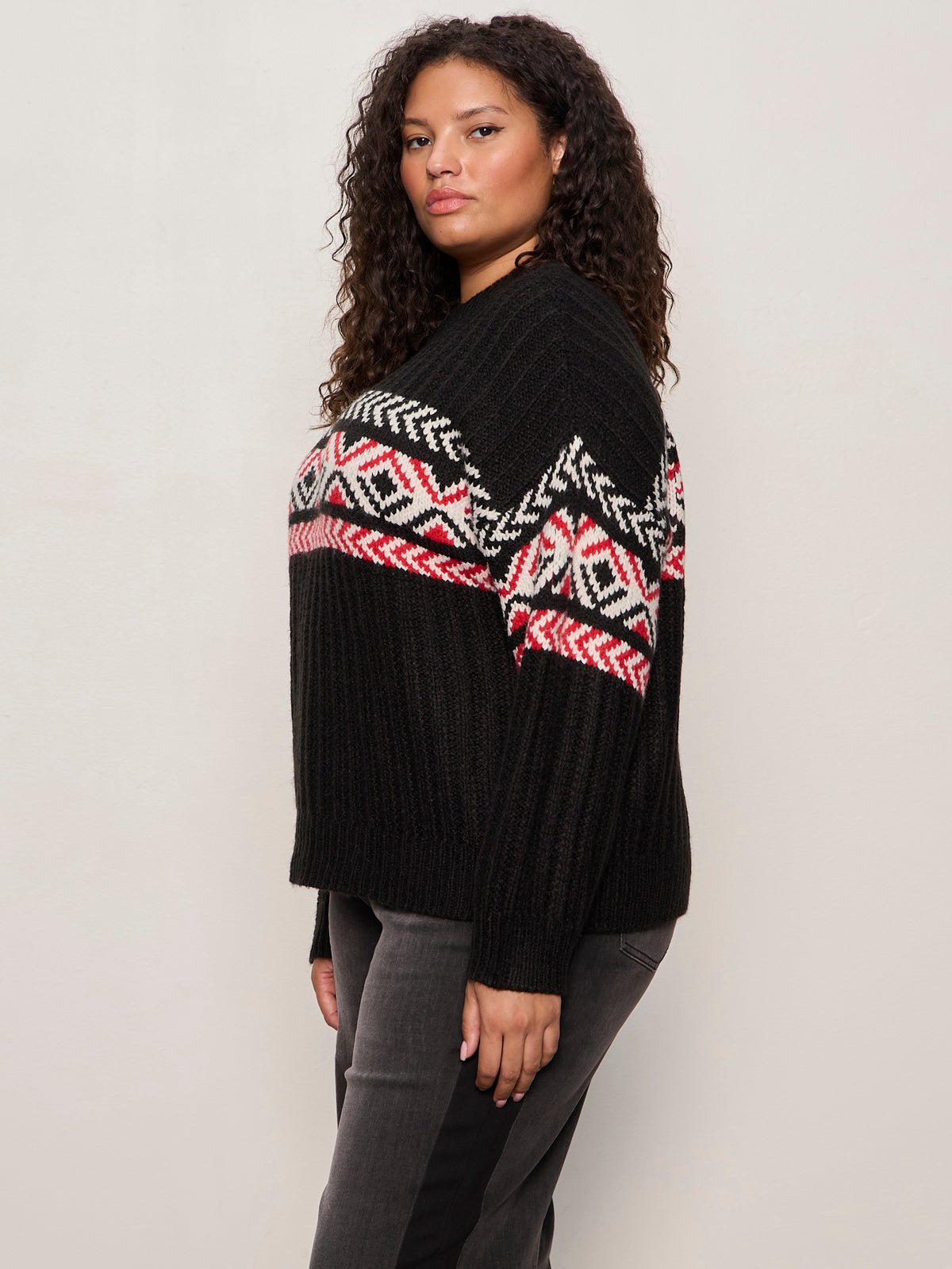 Send It Sweater Black Multi Extended Sizing - Sanctuary Clothing
