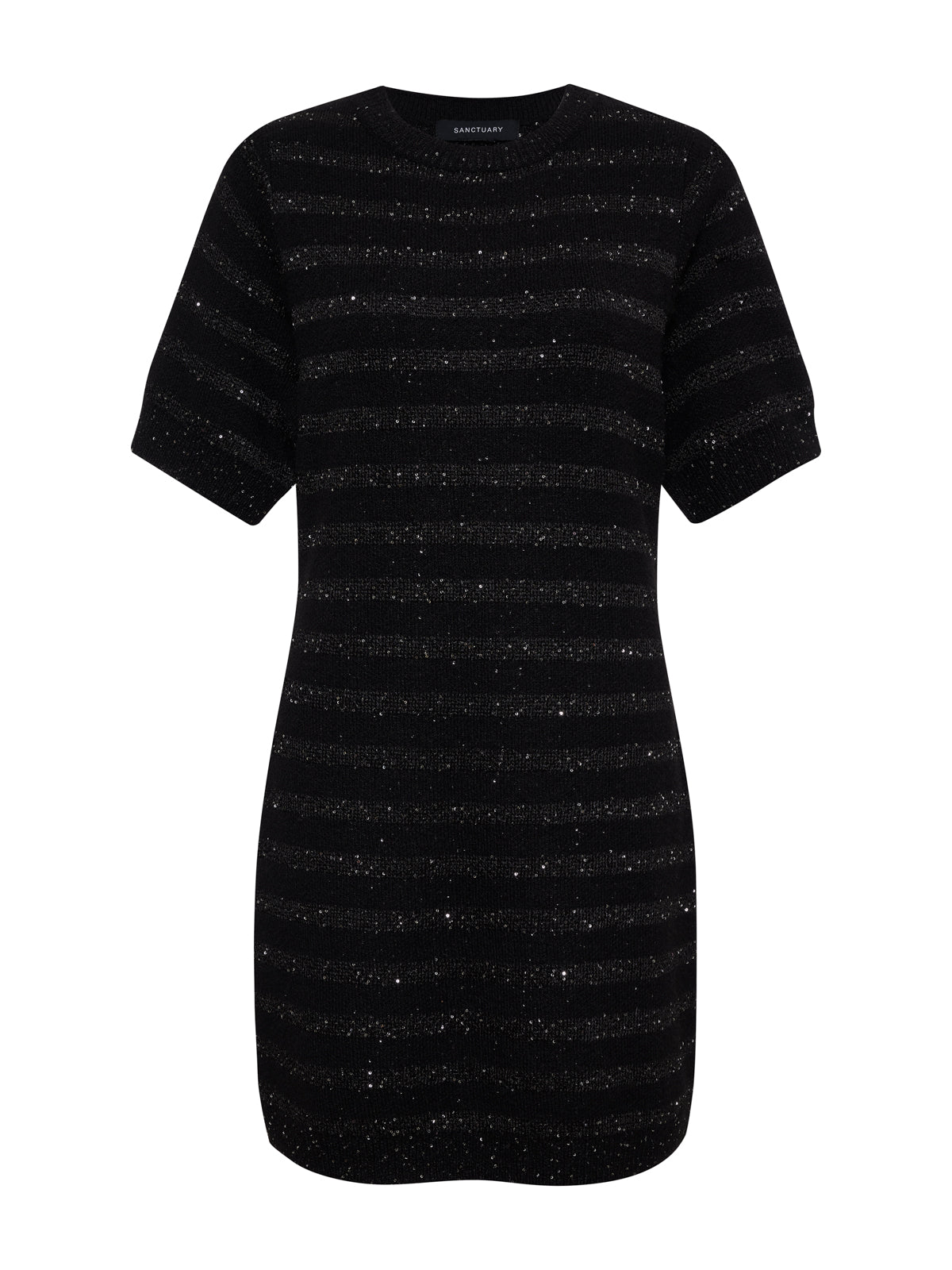 Shine T Shirt Sweater Dress Black With Black Shine - Sanctuary Clothing
