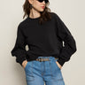 Shirred Sleeve Sweatshirt Black - Sanctuary Clothing