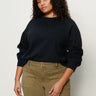 Shirred Sleeve Sweatshirt Black Extended Sizing - Sanctuary Clothing