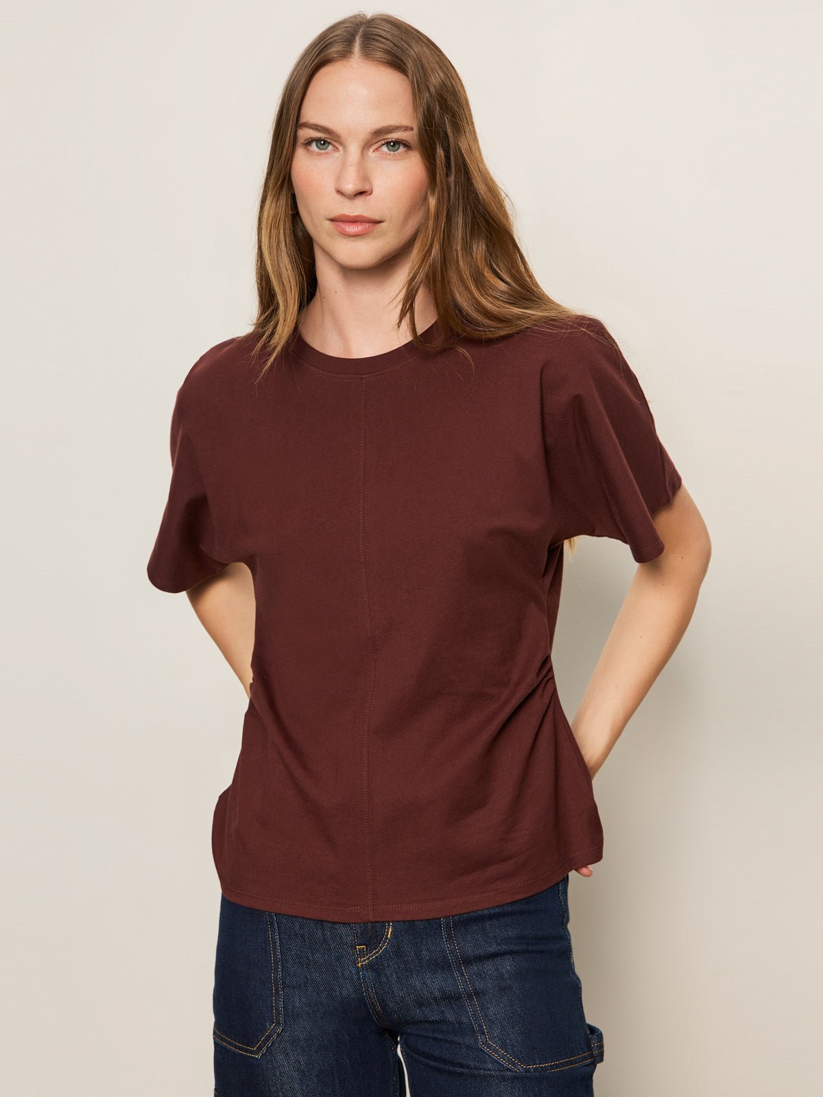 Shirred Waist Dolman Tee Chicory - Sanctuary Clothing