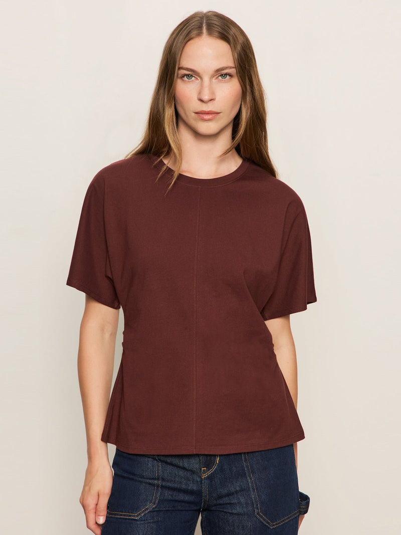 Shirred Waist Dolman Tee Chicory