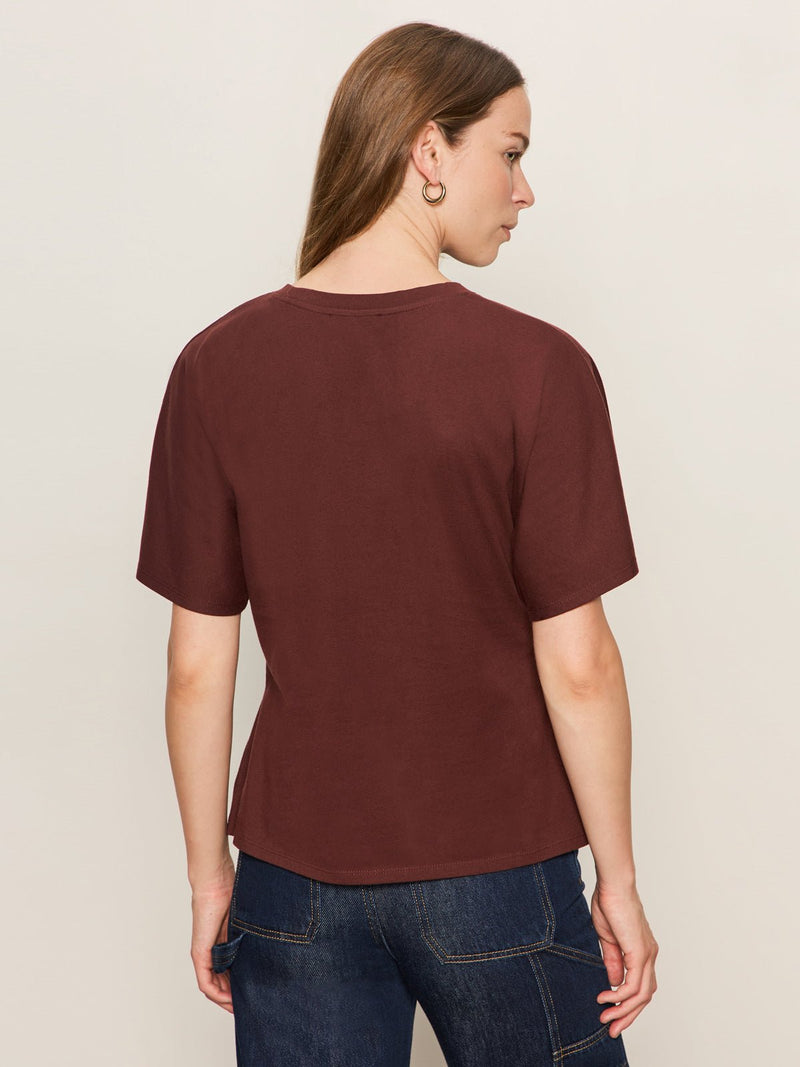 Shirred Waist Dolman Tee Chicory alt 3