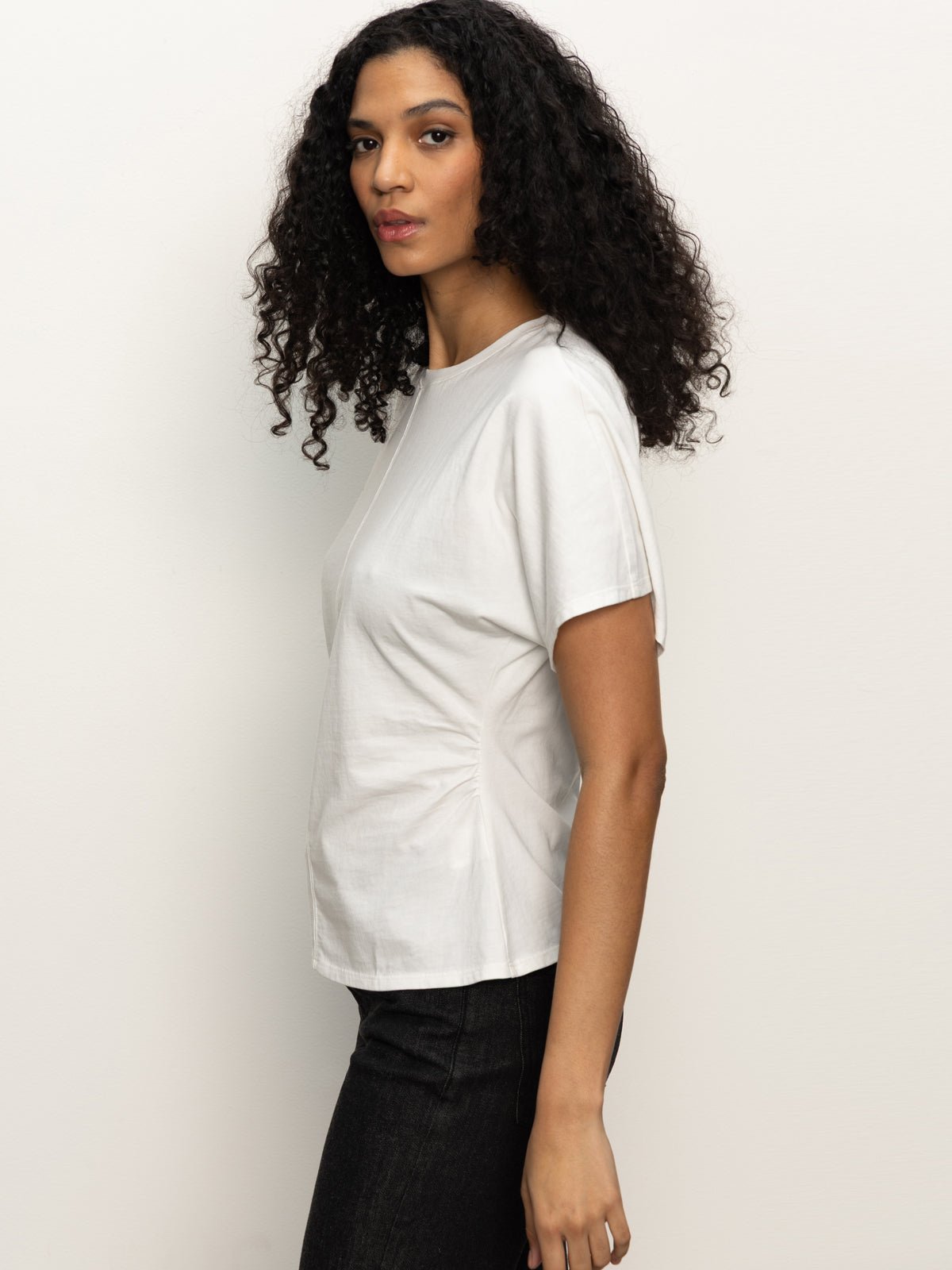 Shirred Waist Dolman Tee White - Sanctuary Clothing
