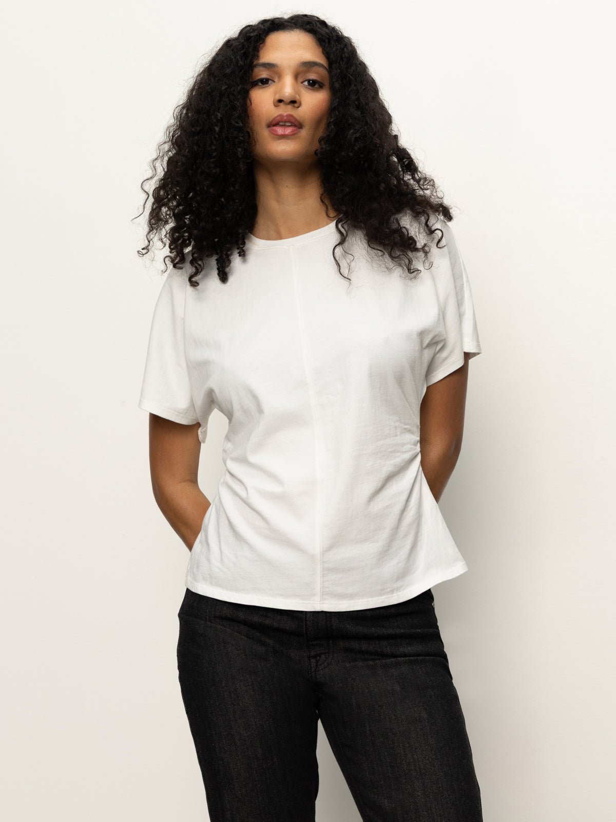 Shirred Waist Dolman Tee White - Sanctuary Clothing