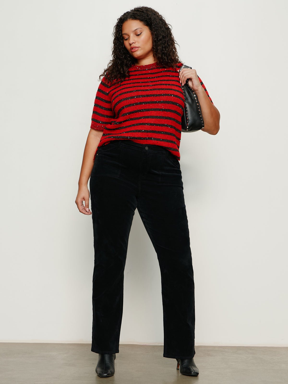 Short Sleeve Shine Sweater Tee Cherry Lacquer Shine Extended Sizing - Sanctuary Clothing