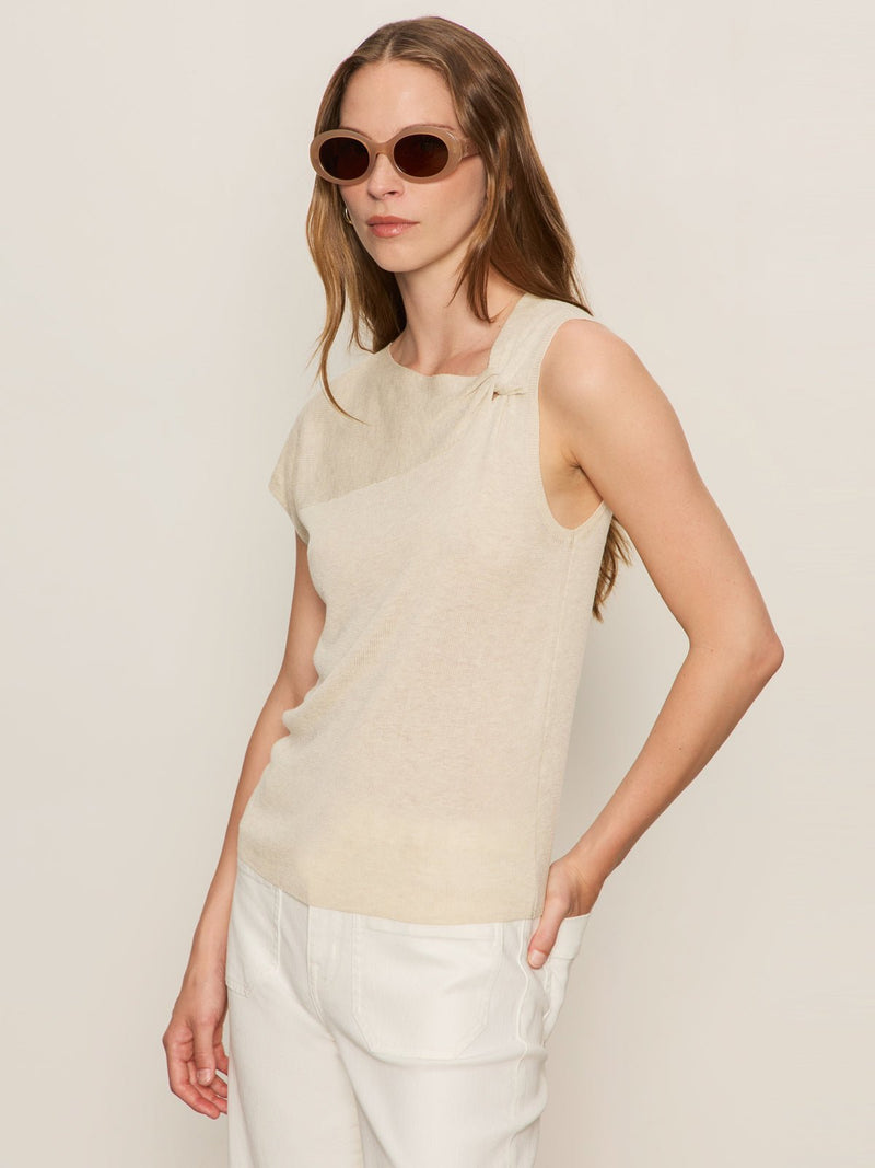 Shoulder Twist Top Heather Pearl alt 1