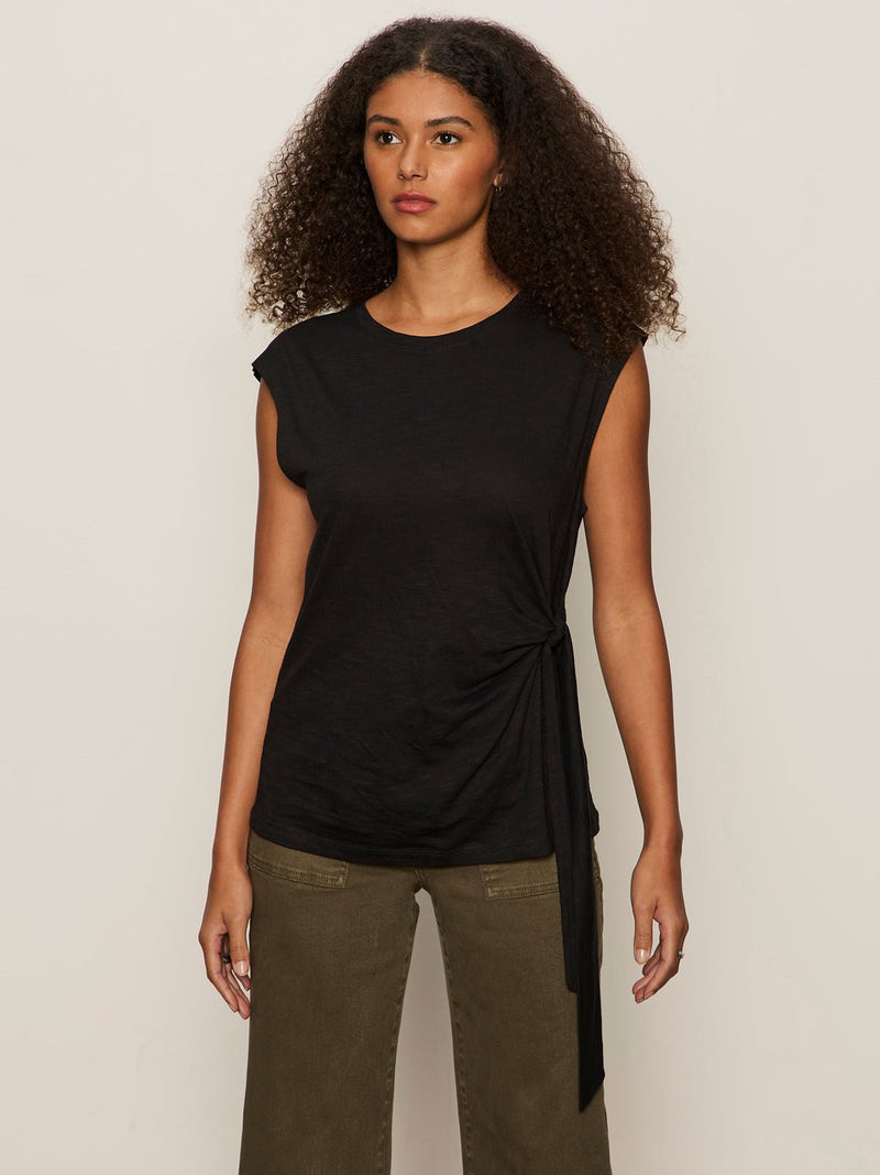 Side Tie Muscle Tee Black alt 1