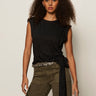 Side Tie Muscle Tee Black - Sanctuary Clothing