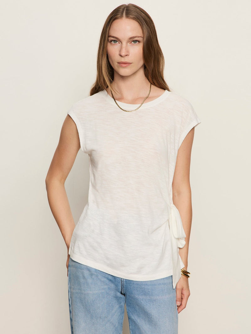 Side Tie Muscle Tee White alt 1