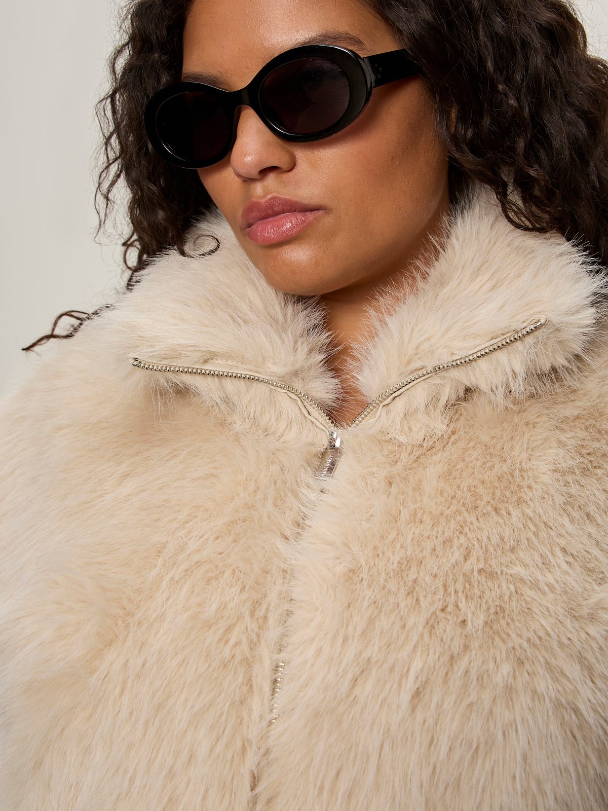 Silky Fur Vest Almond Cream Extended Sizing - Sanctuary Clothing