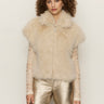 Silky Fur Vest Almond Cream Petite Sizing - Sanctuary Clothing