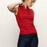 Sleeveless Zip Mock Top Red Energy/Black Stripe - Sanctuary Clothing