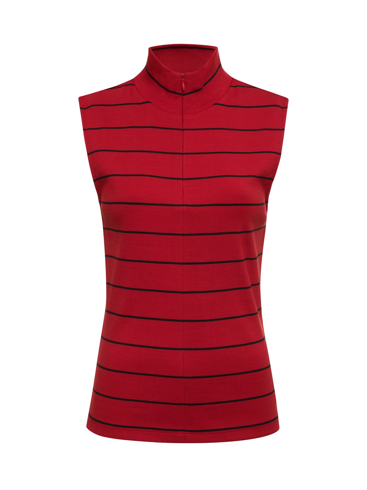 Sleeveless Zip Mock Top Red Energy/Black Stripe - Sanctuary Clothing