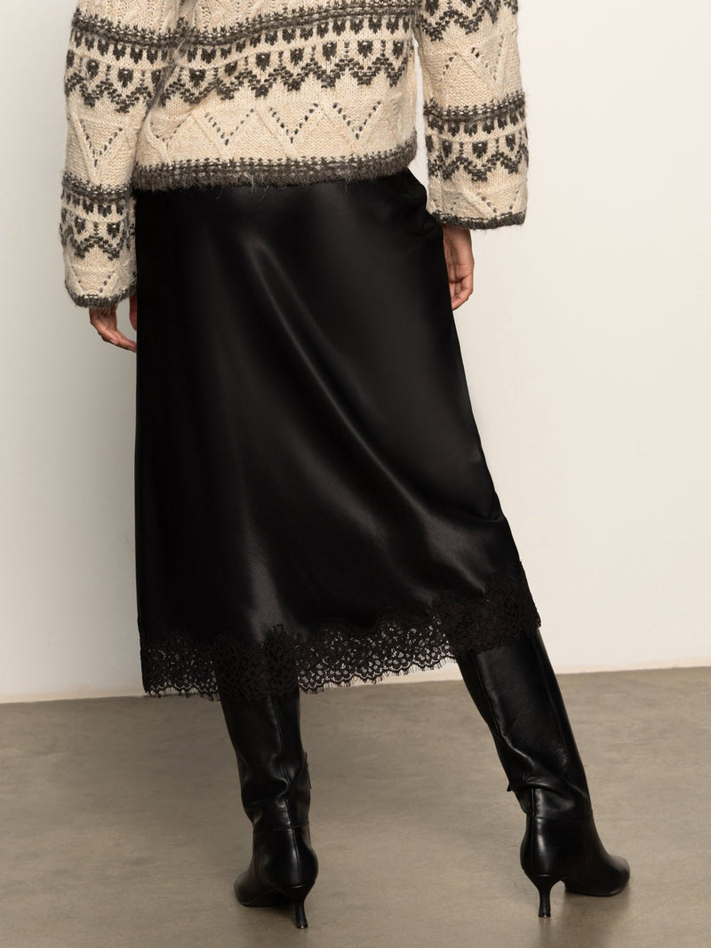 Slip Skirt With Lace Black alt 2