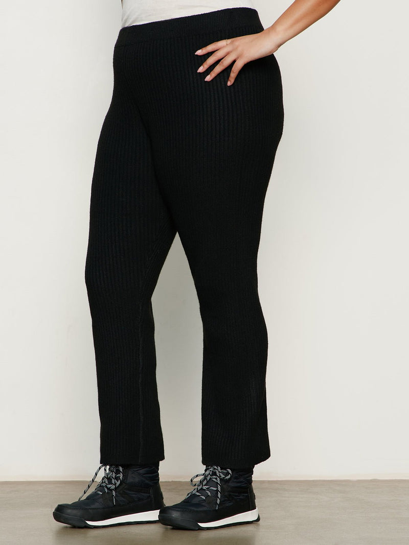 So Soft Ribbed Sweater Legging Black Extended Sizing alt 3