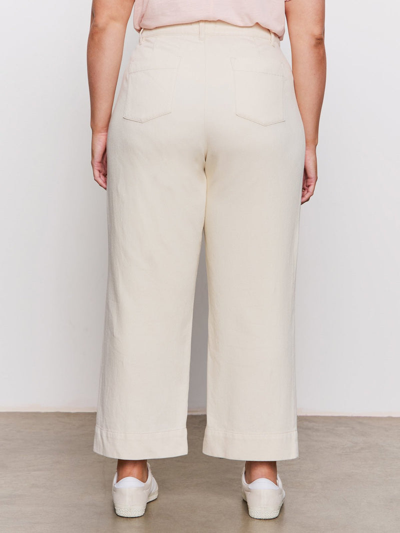 Soft Marine Wide Leg Standard Rise Crop Pant Macrame Extended Sizing alt 2