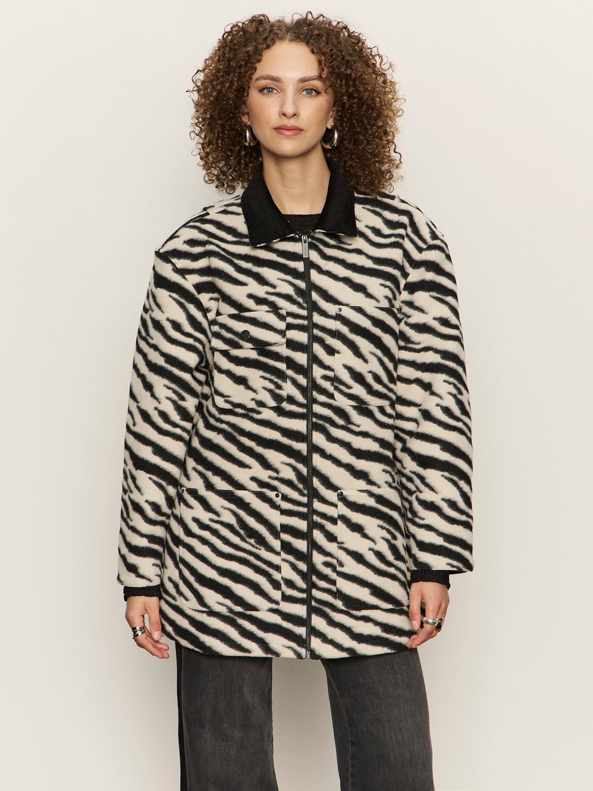 Soiree Barn Jacket Striking Zebra - Sanctuary Clothing