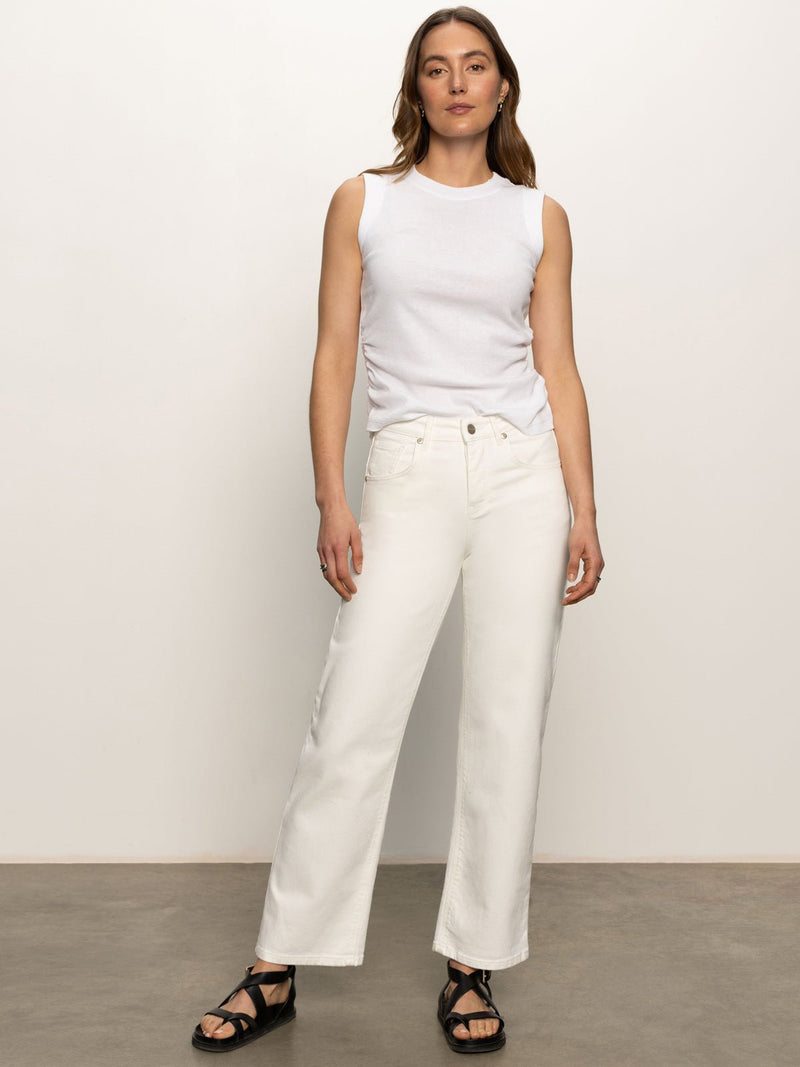 Soleil 90's Straight High Rise Jeans White alt 4