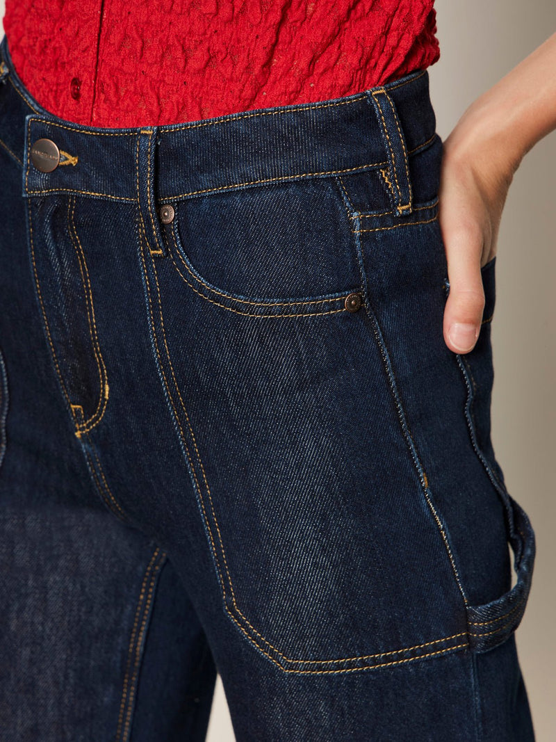 Soleil 90's Straight Jean Indigo Dark Raw Rinse alt 5