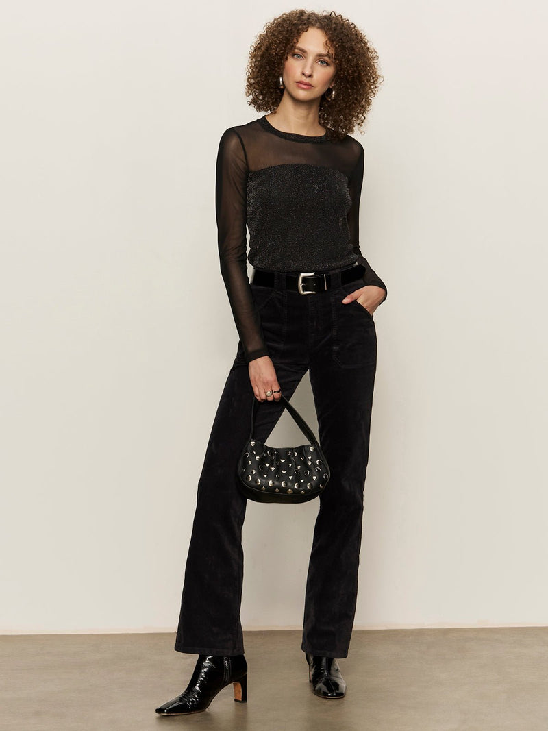 Sparkle Mesh Crew Tee Black alt 4