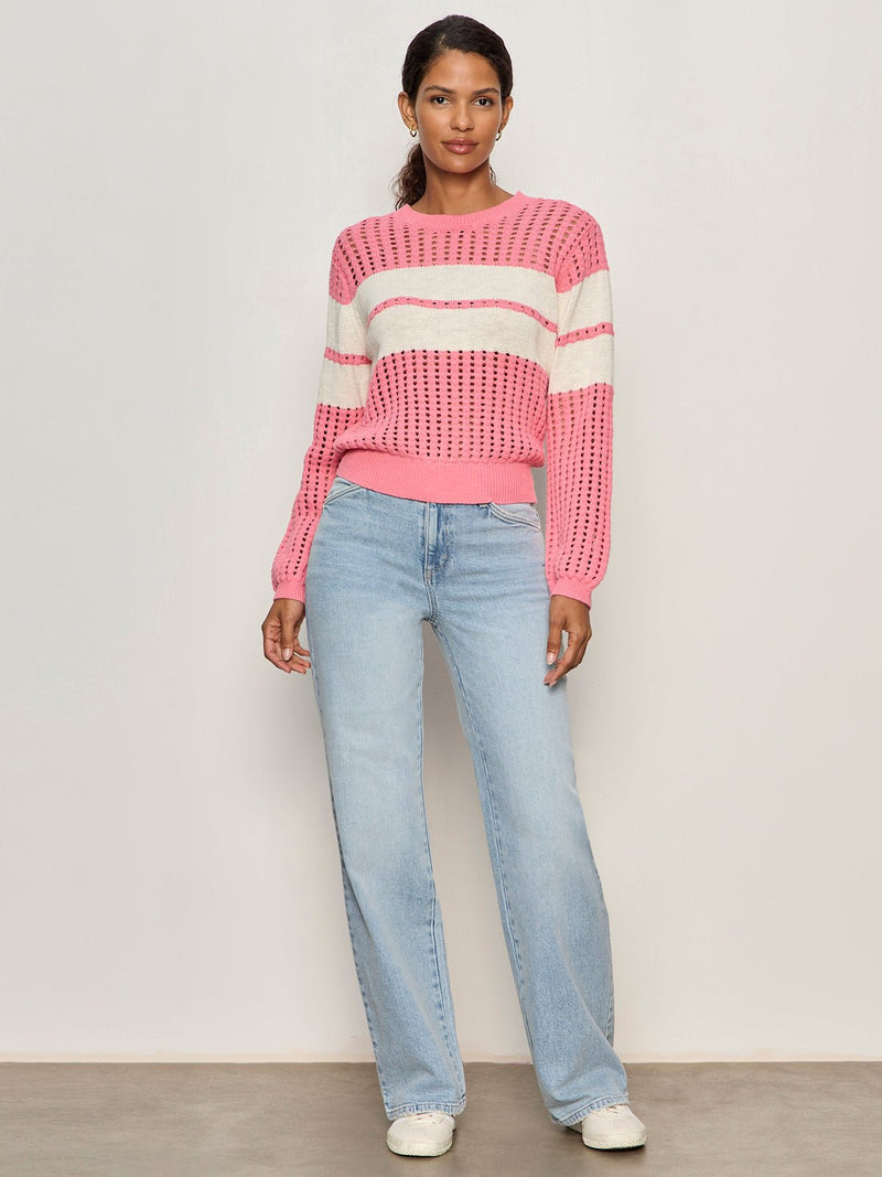 Sporty Openwork Popover Bloom Pink with Collagen Stripe alt 5