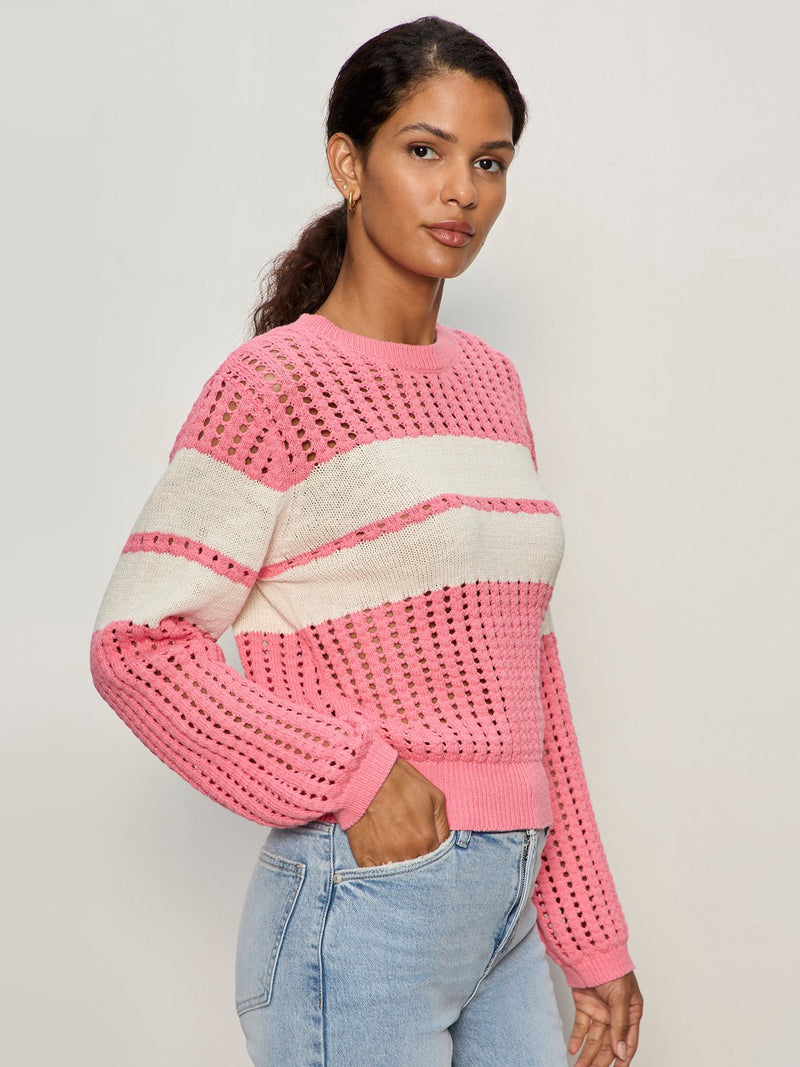 Sporty Openwork Popover Bloom Pink with Collagen Stripe alt 3