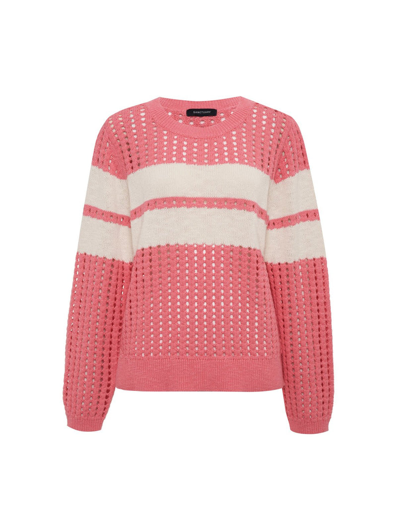 Sporty Openwork Popover Bloom Pink with Collagen Stripe alt 6