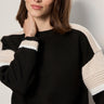 Sporty Stripe Crewneck Sweater Black Multi - Sanctuary Clothing