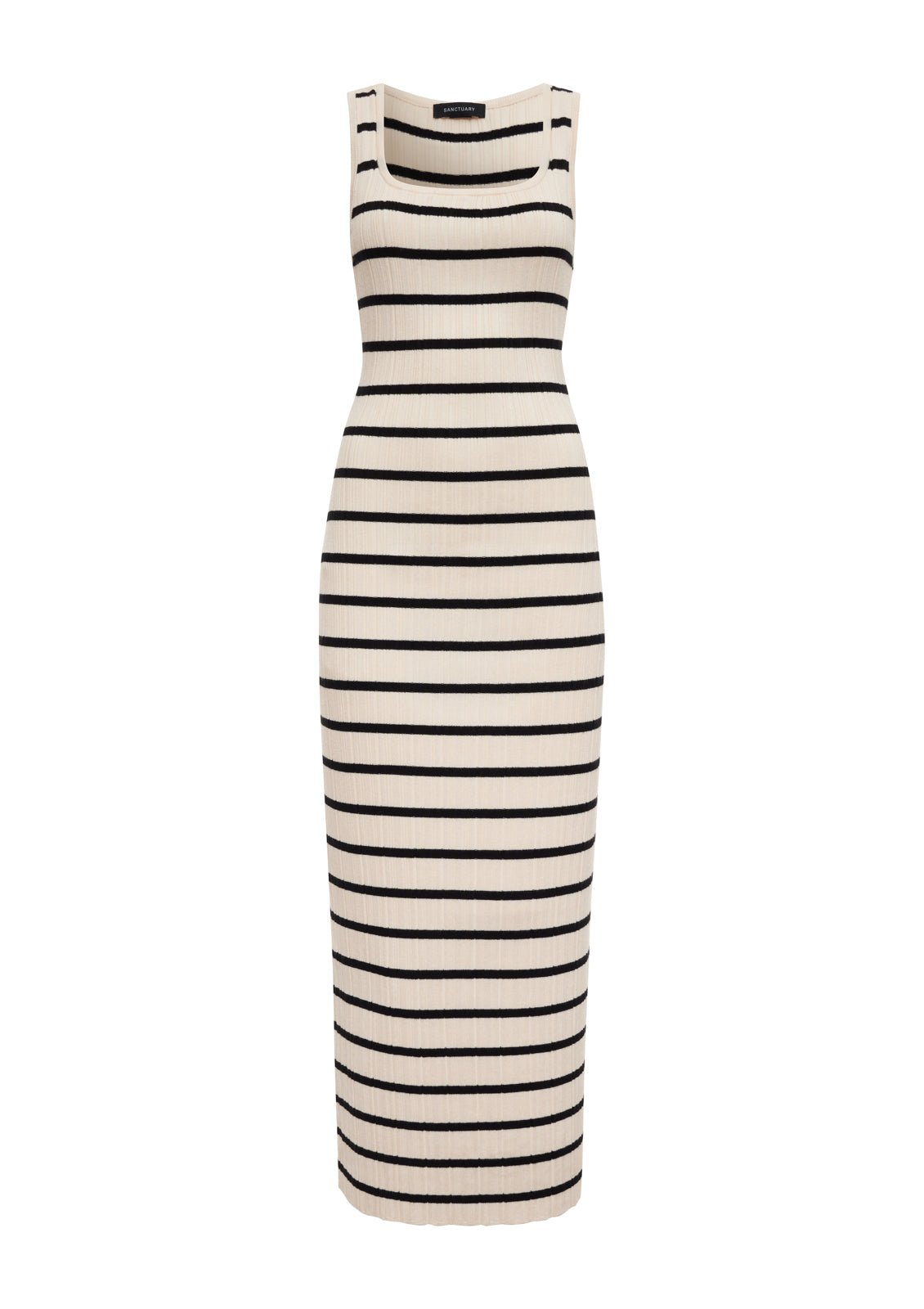 Starlit Rib Maxi Dress Light Oat/Black - Sanctuary Clothing