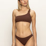 Stay Connected One - Shoulder Bikini Top Espresso - Sanctuary Clothing