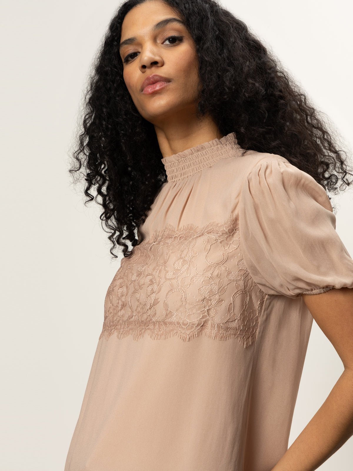 Sweet Romance Lace Top Fawn - Sanctuary Clothing