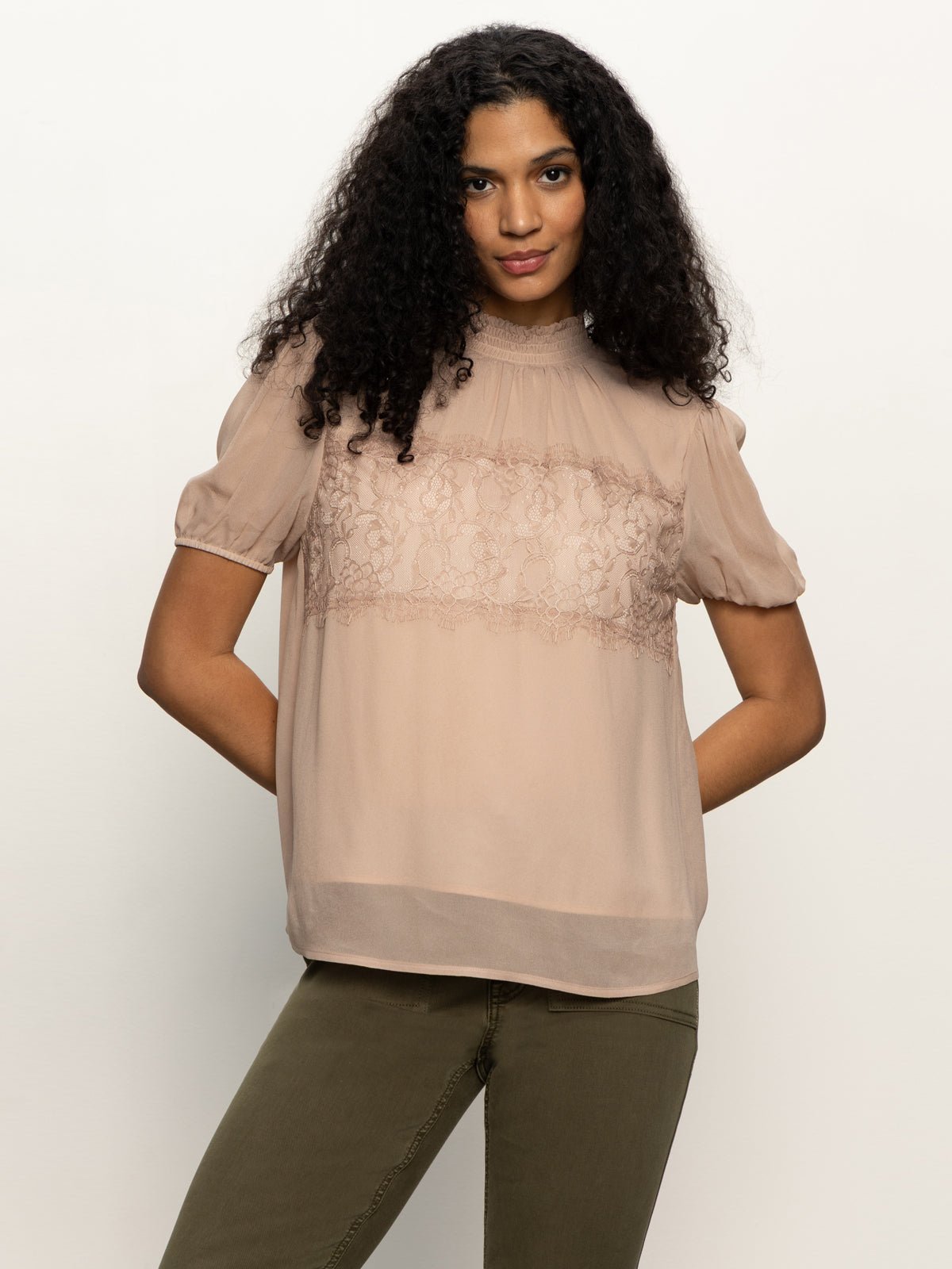 Sweet Romance Lace Top Fawn - Sanctuary Clothing