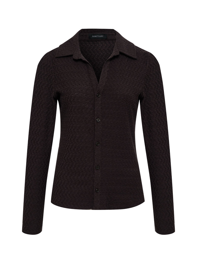 Textured Knit Dreamgirl Top Semi Sweet alt 6