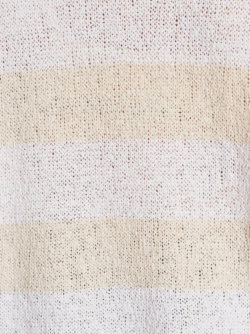 Textured Raglan Crew Sweater White/ Light Oat Stripe alt 5
