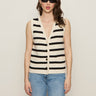 Textured Sweater Vest Macrame/ Black Stripe - Sanctuary Clothing