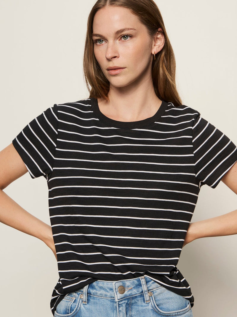 The Perfect Tee White/Black Stripe