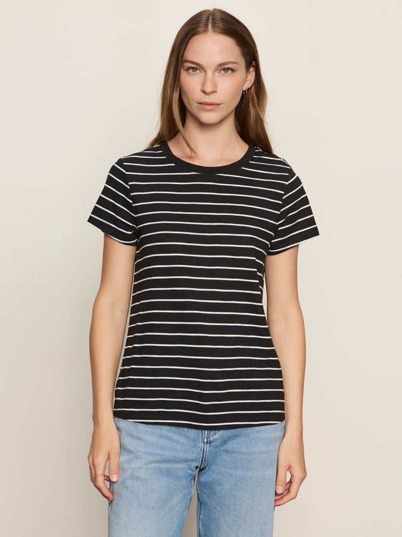 The Perfect Tee White/Black Stripe alt 2
