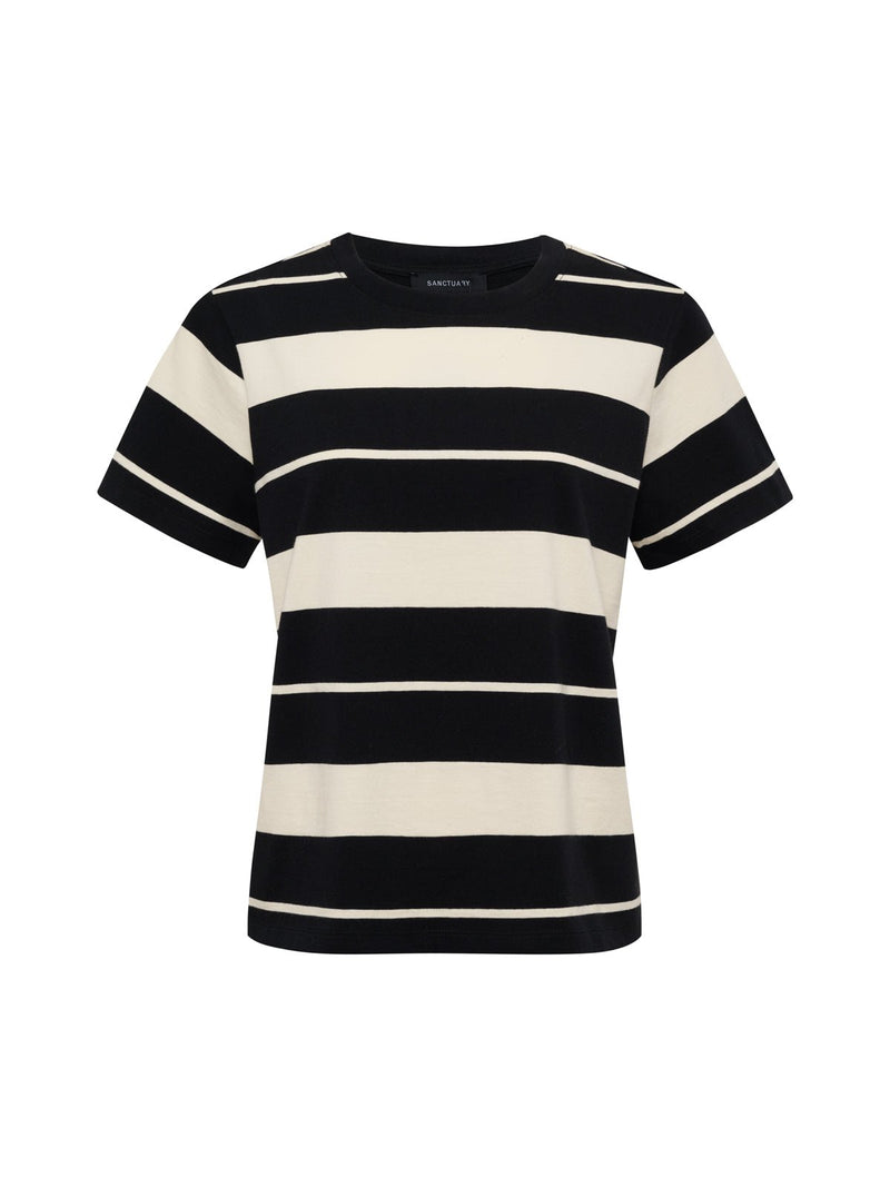 Timeless Tee Vanilla Creme/Black Stripe alt 6